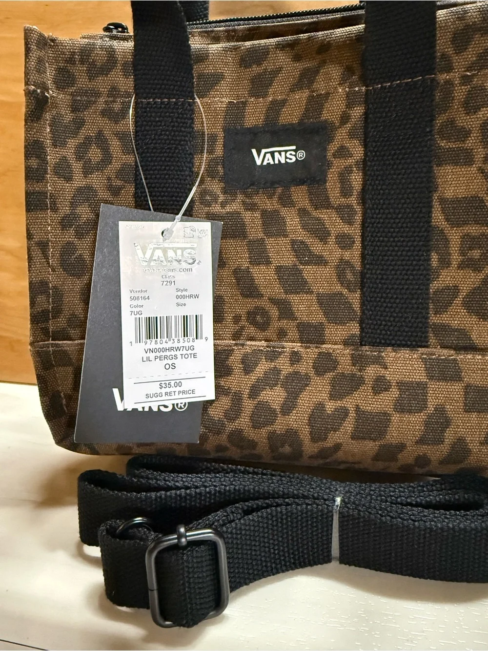 Vans Leopard Print Canvas Lil Pergs Tote - Brown - Picture 2 of 3